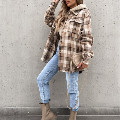 Klara | Plaid Hættefrakke
