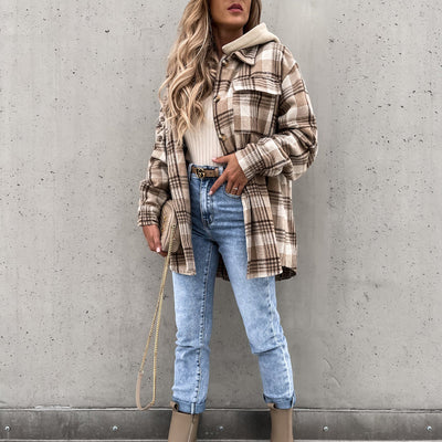Klara | Plaid Hættefrakke