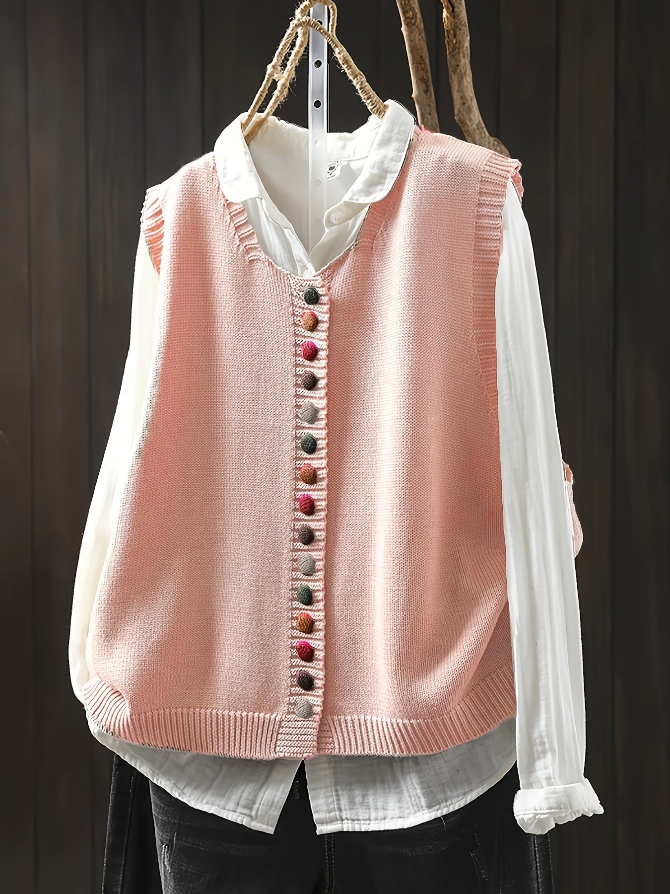 Eva | Ærmeløs Strikket Cardigan