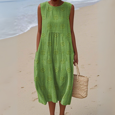 Stella | Broderet bomuldskjole