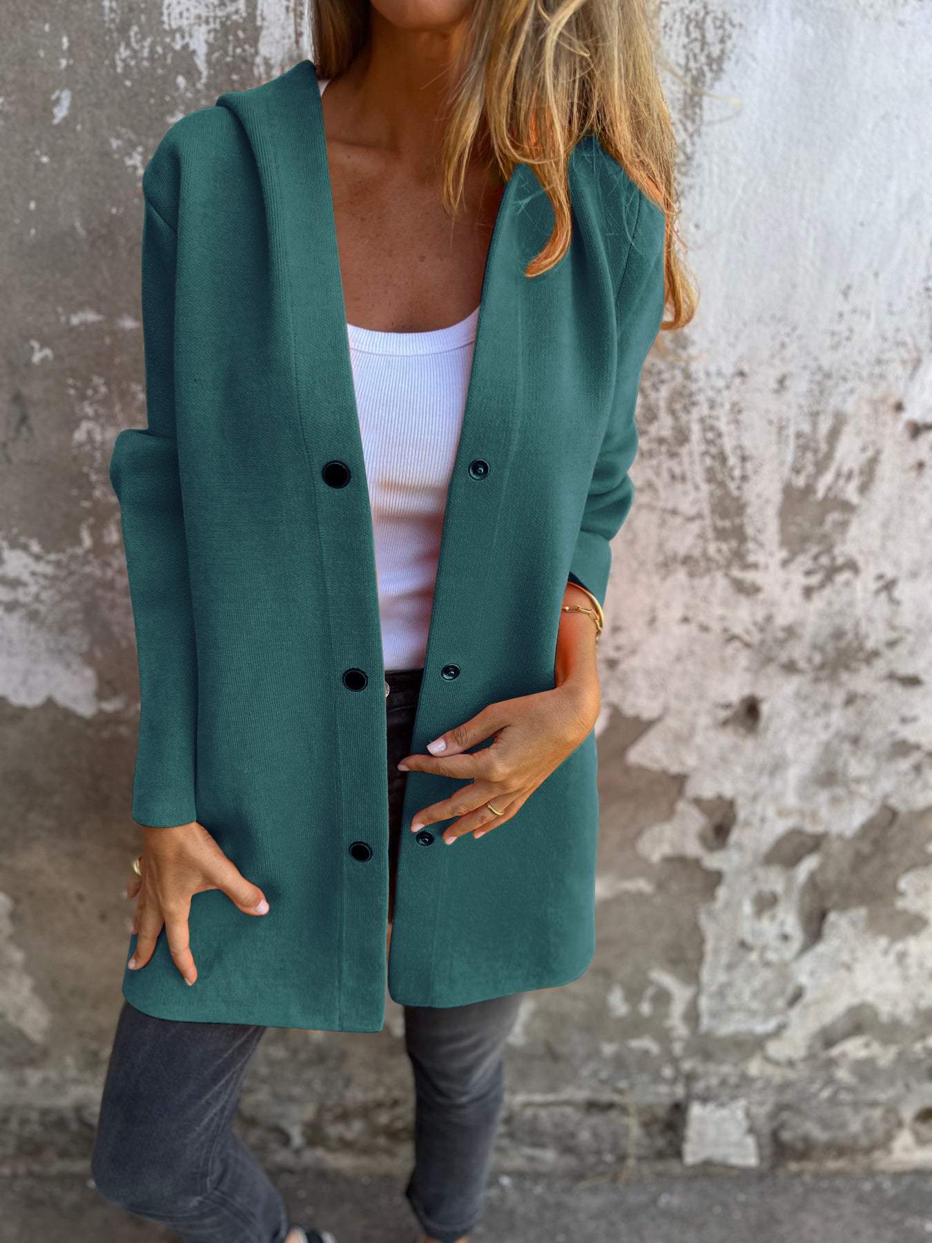 Adriana | Blød cardigan med hætte