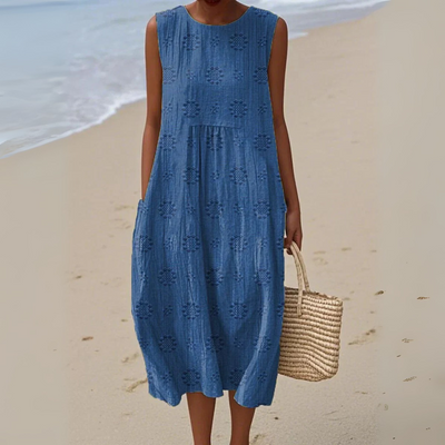 Stella | Broderet bomuldskjole