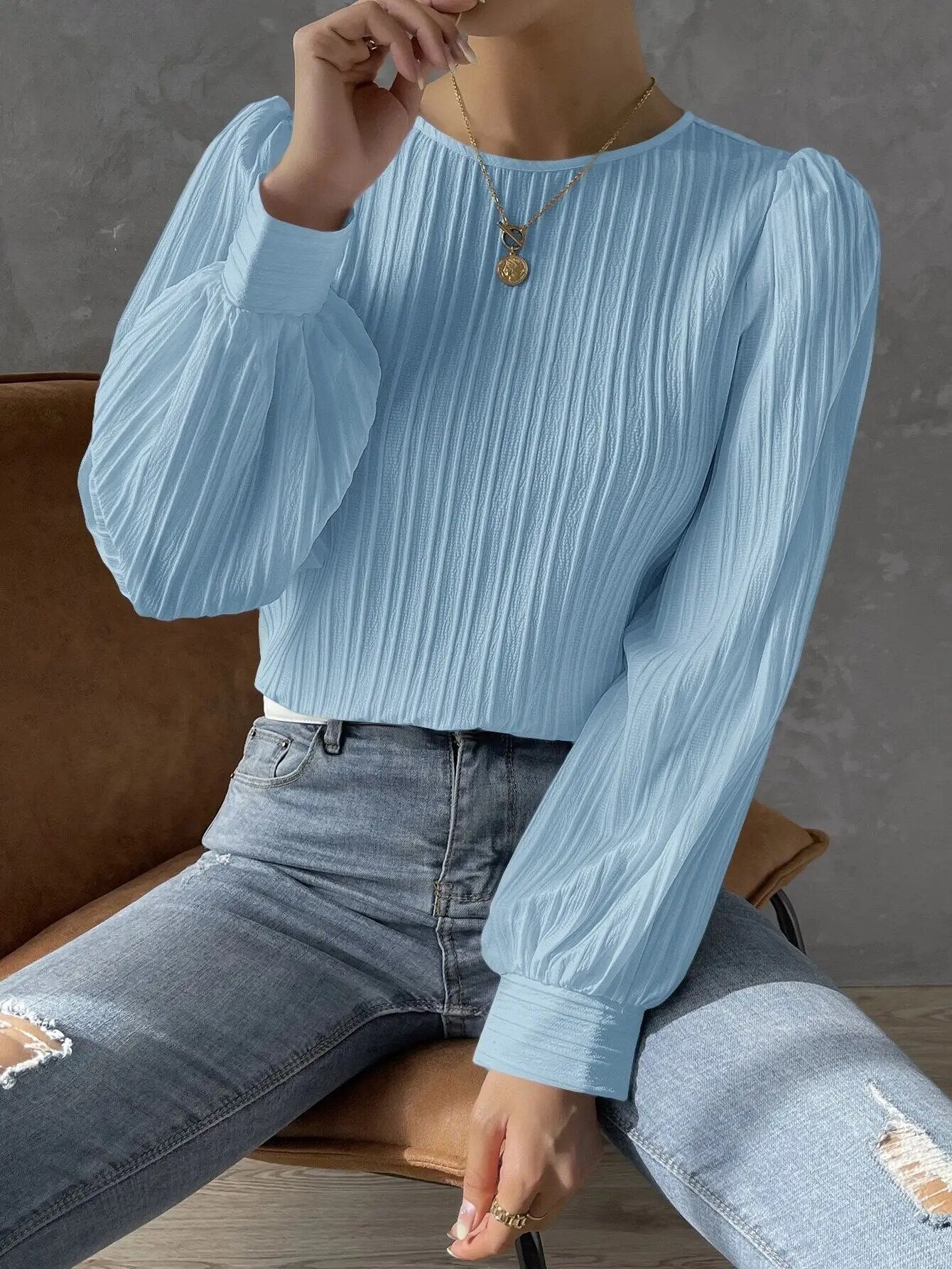 Élodie | Elegant Plisseret Bluse