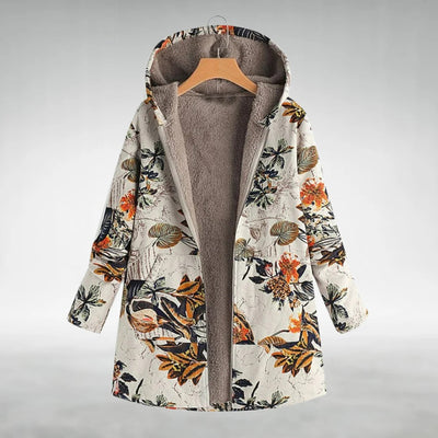 Hanne | Stilfuld Blomstret Fleecejakke