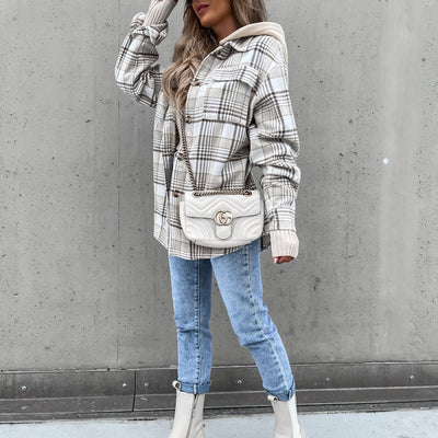 Klara | Plaid Hættefrakke