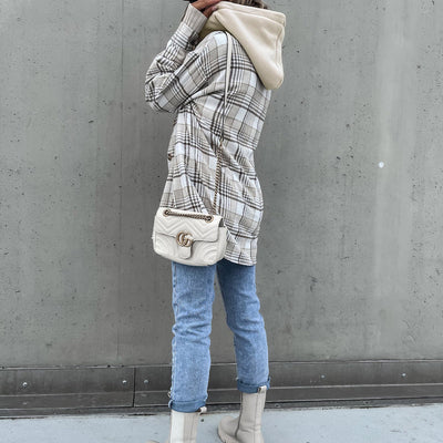 Klara | Plaid Hættefrakke
