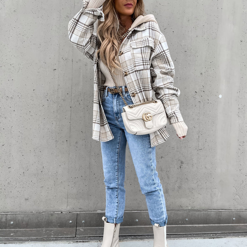 Klara | Plaid Hættefrakke