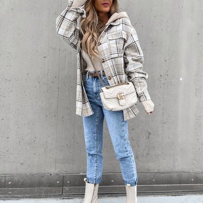 Klara | Plaid Hættefrakke