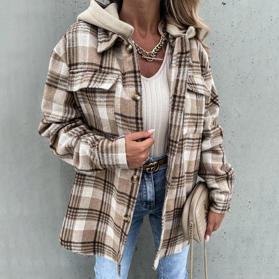 Klara | Plaid Hættefrakke