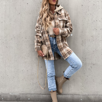 Klara | Plaid Hættefrakke