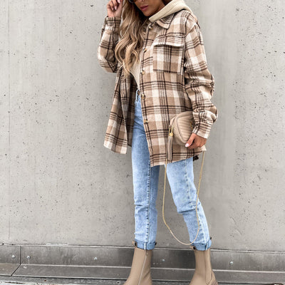 Klara | Plaid Hættefrakke