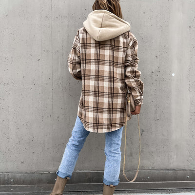 Klara | Plaid Hættefrakke