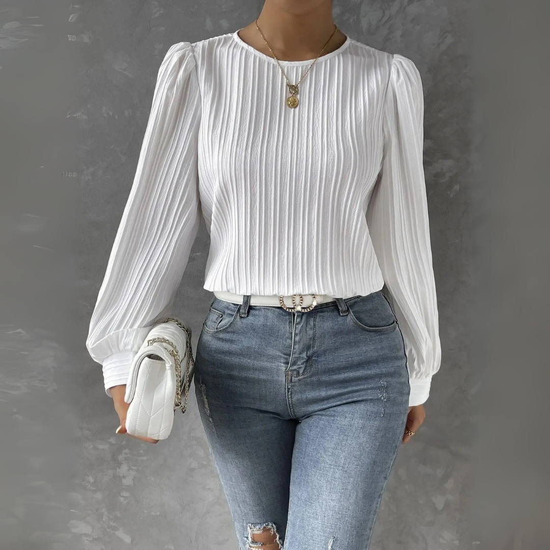 Élodie | Elegant Plisseret Bluse
