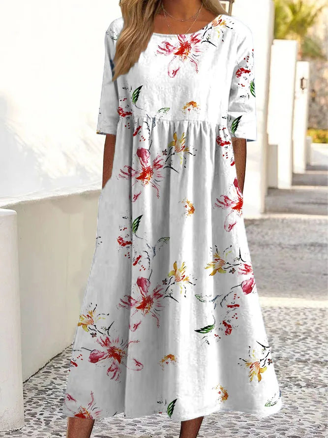 Lina | Blød Blomsterkjole