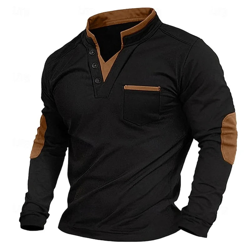 Lasse | V-hals sweatshirt med knapper