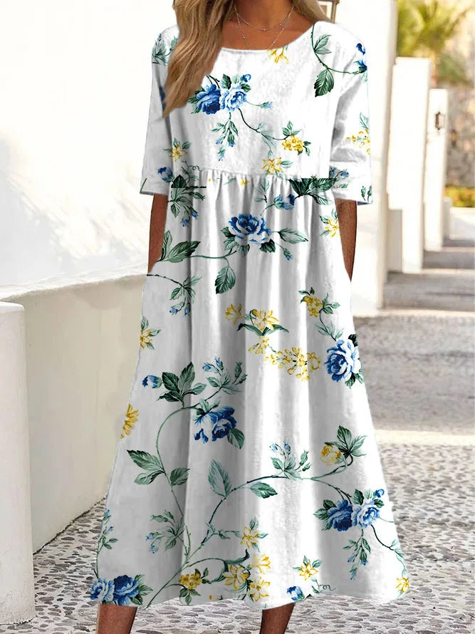Lina | Blød Blomsterkjole