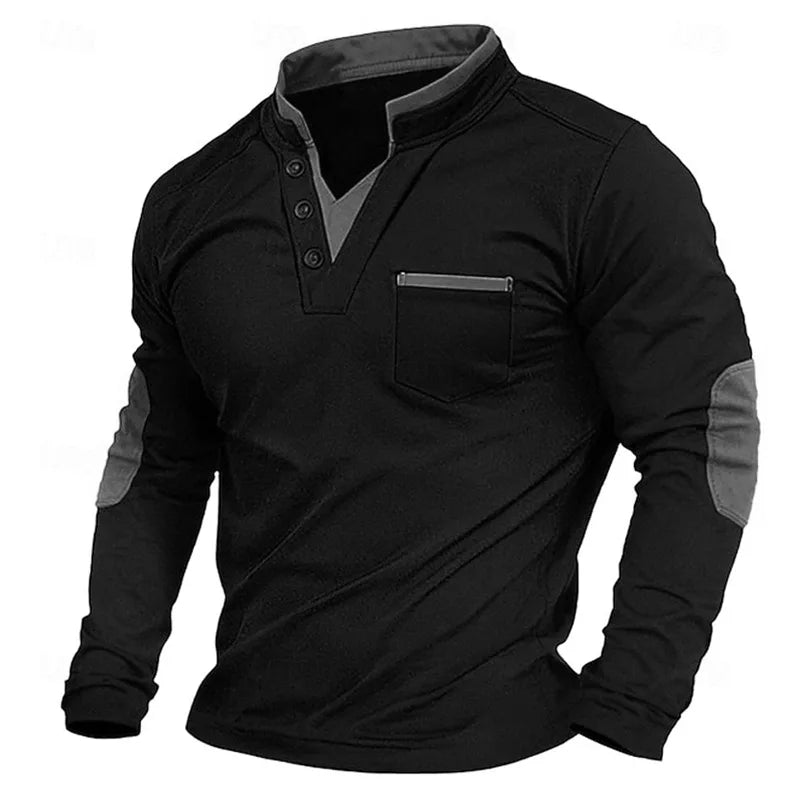 Lasse | V-hals sweatshirt med knapper