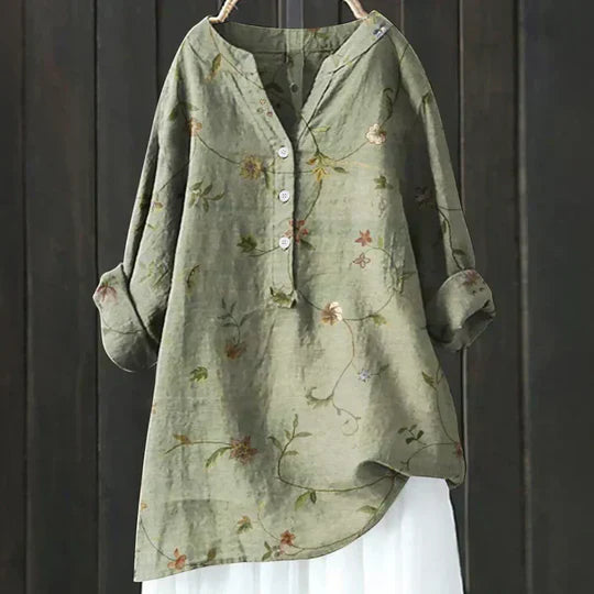 Britt | Luftig Bluse med Blomsterprint