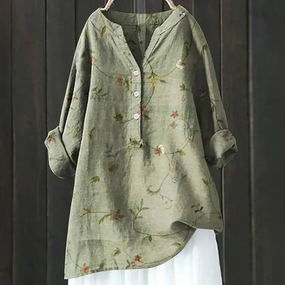 Britt | Luftig Bluse med Blomsterprint