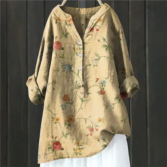 Britt | Luftig Bluse med Blomsterprint