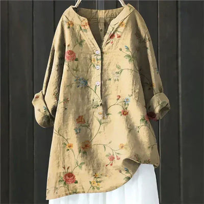 Britt | Luftig Bluse med Blomsterprint