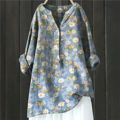Britt | Luftig Bluse med Blomsterprint