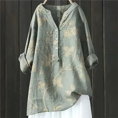 Britt | Luftig Bluse med Blomsterprint