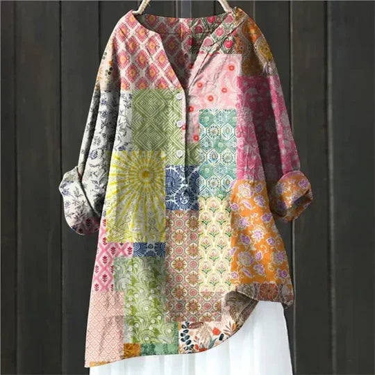 Britt | Luftig Bluse med Blomsterprint