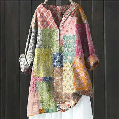 Britt | Luftig Bluse med Blomsterprint