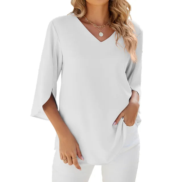 CARA | V-hals Bluse