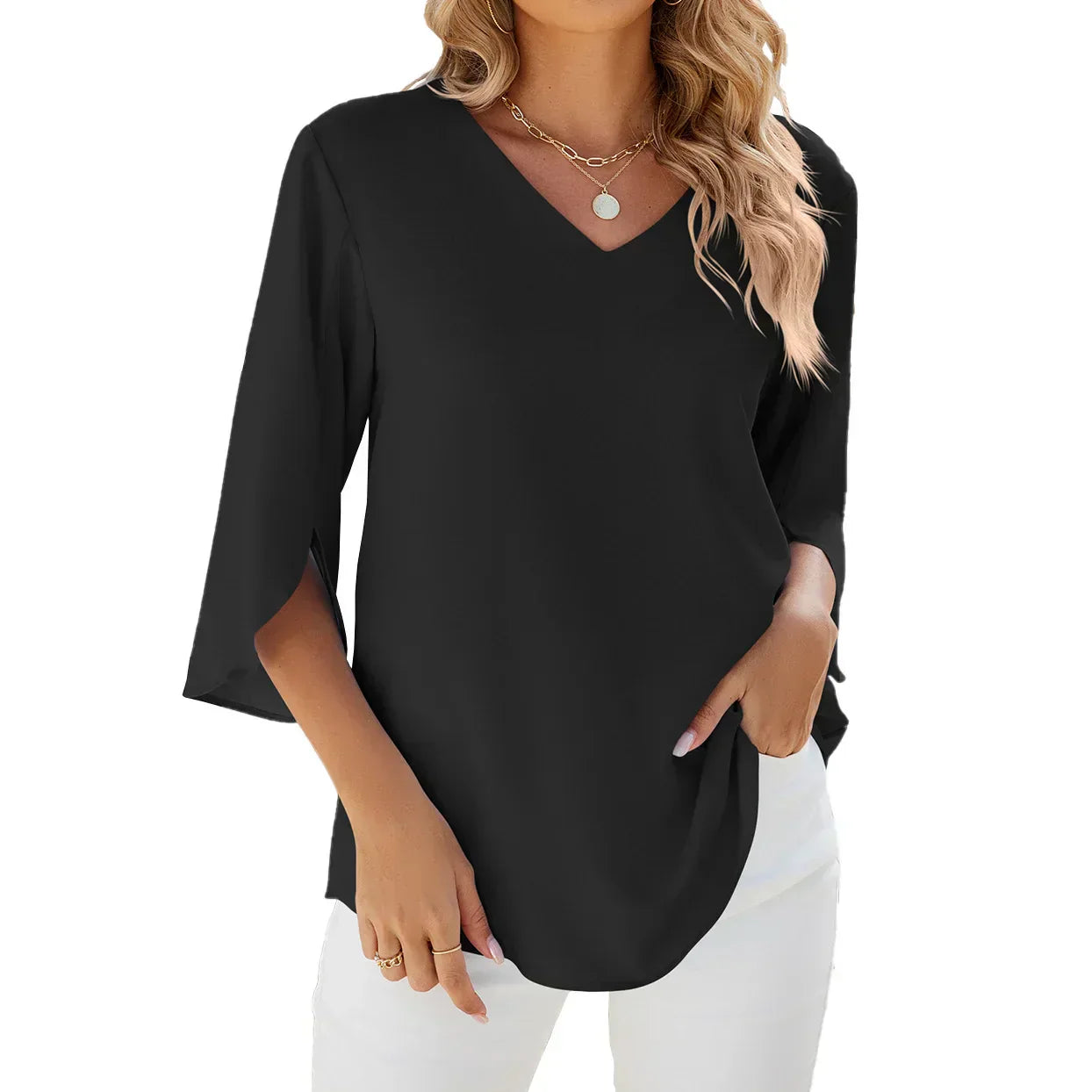 CARA | V-hals Bluse