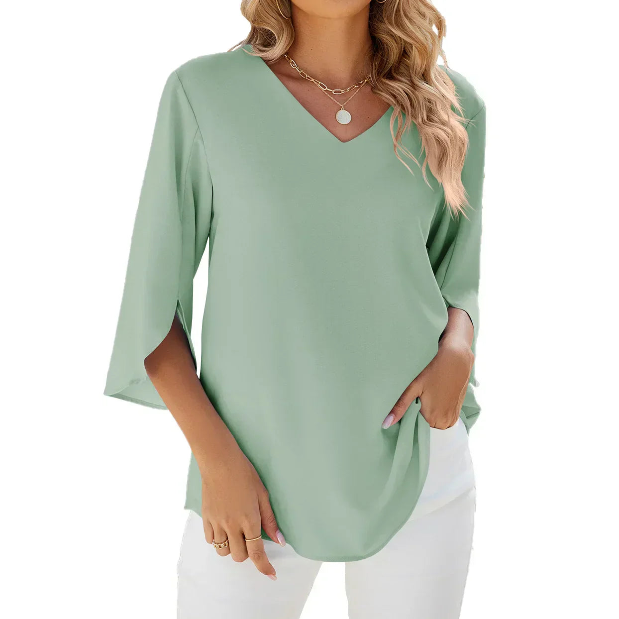 CARA | V-hals Bluse
