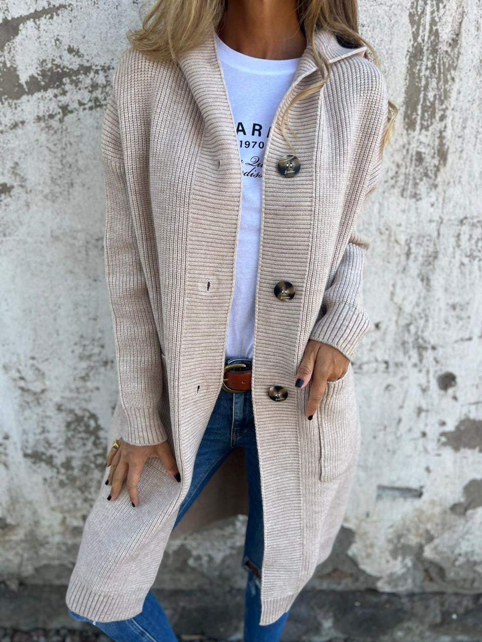 Elna | Blød strikcardigan med knapper