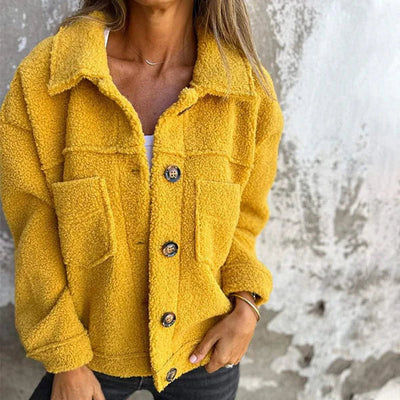 Thyra | Varm teddyjakke med knapper