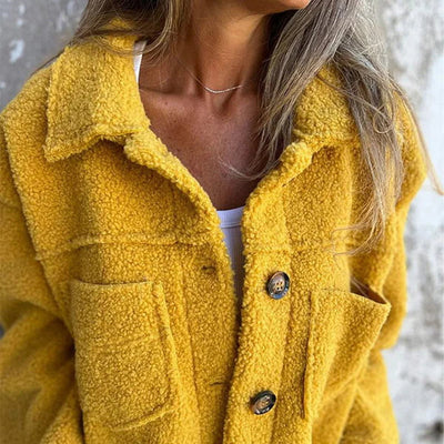 Thyra | Varm teddyjakke med knapper