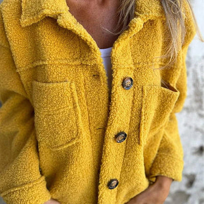 Thyra | Varm teddyjakke med knapper