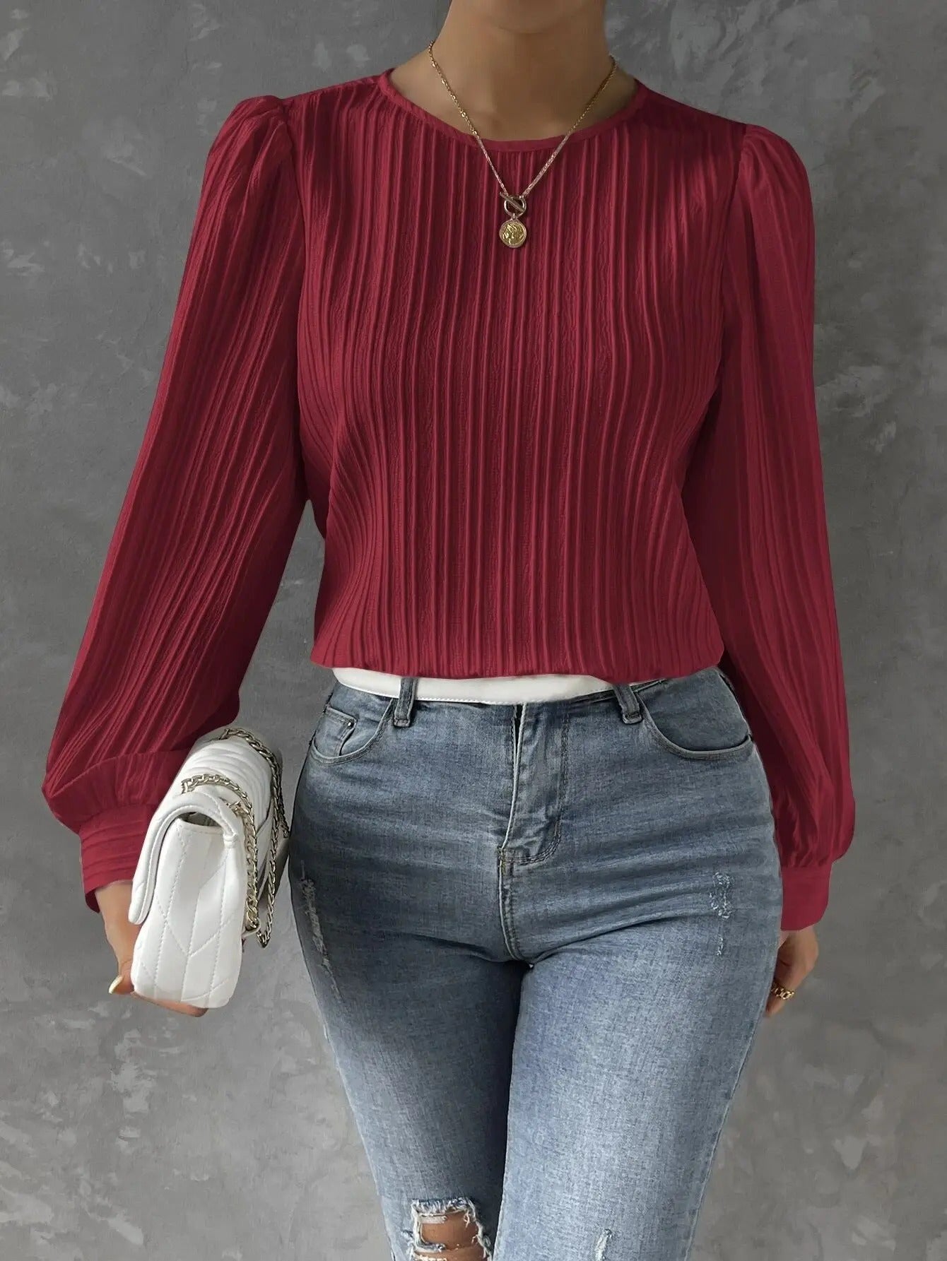Élodie | Elegant Plisseret Bluse