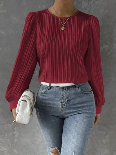 Élodie | Elegant Plisseret Bluse